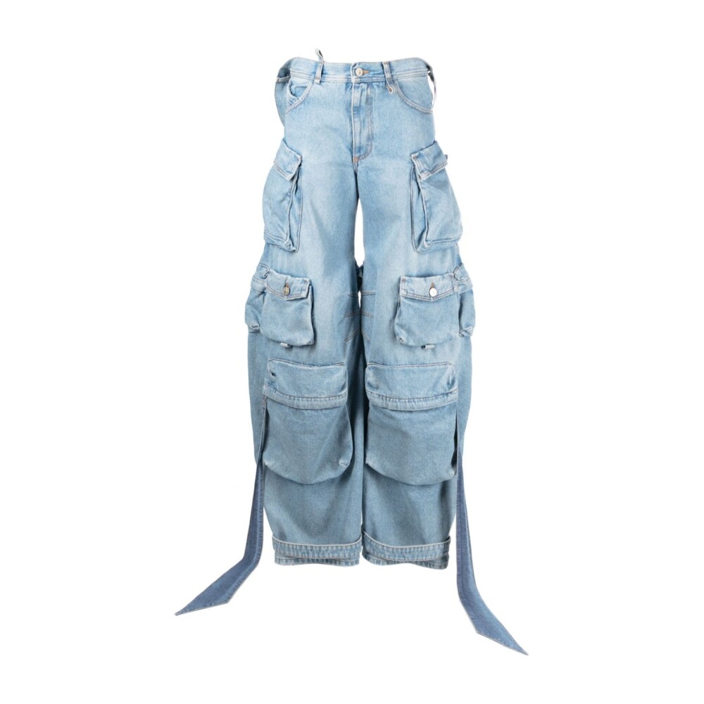 Sky Blue Wide Leg Cargo Jeans The Attico Loose Fit Jeans Miinto