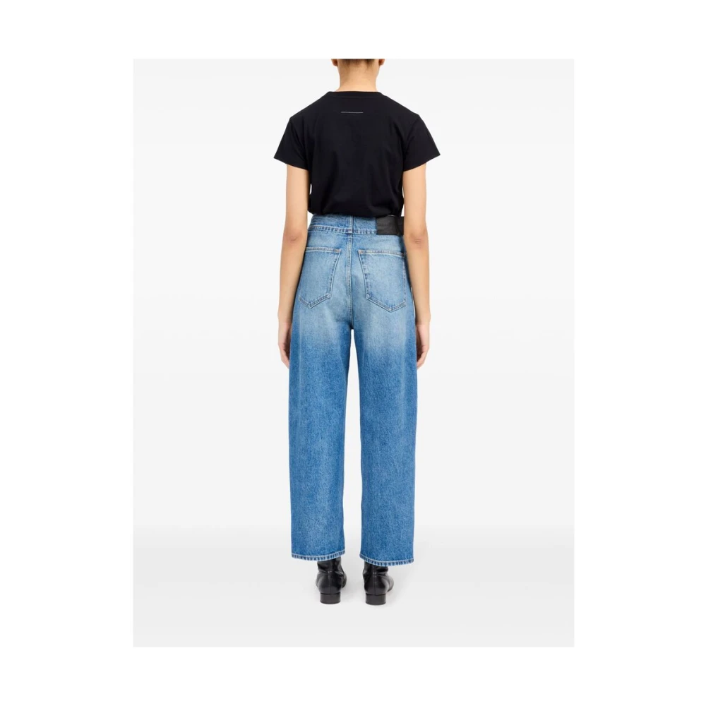 MM6 Maison Margiela Blue Denim Button Fly Jeans Blue Dames