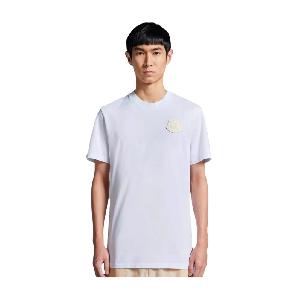 Moncler Logo Patch T-shirt White Heren