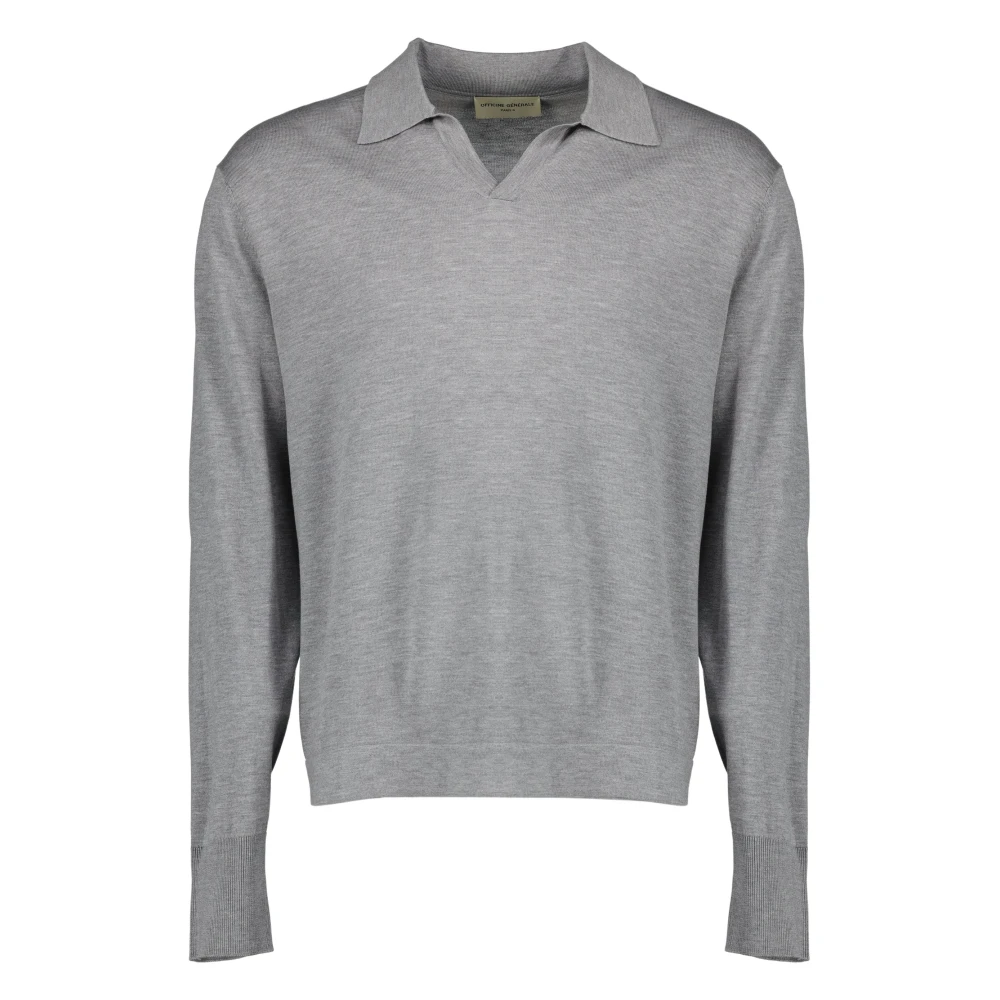 Officine Générale Gray Polo Shirts, Male, M, Simone Polo