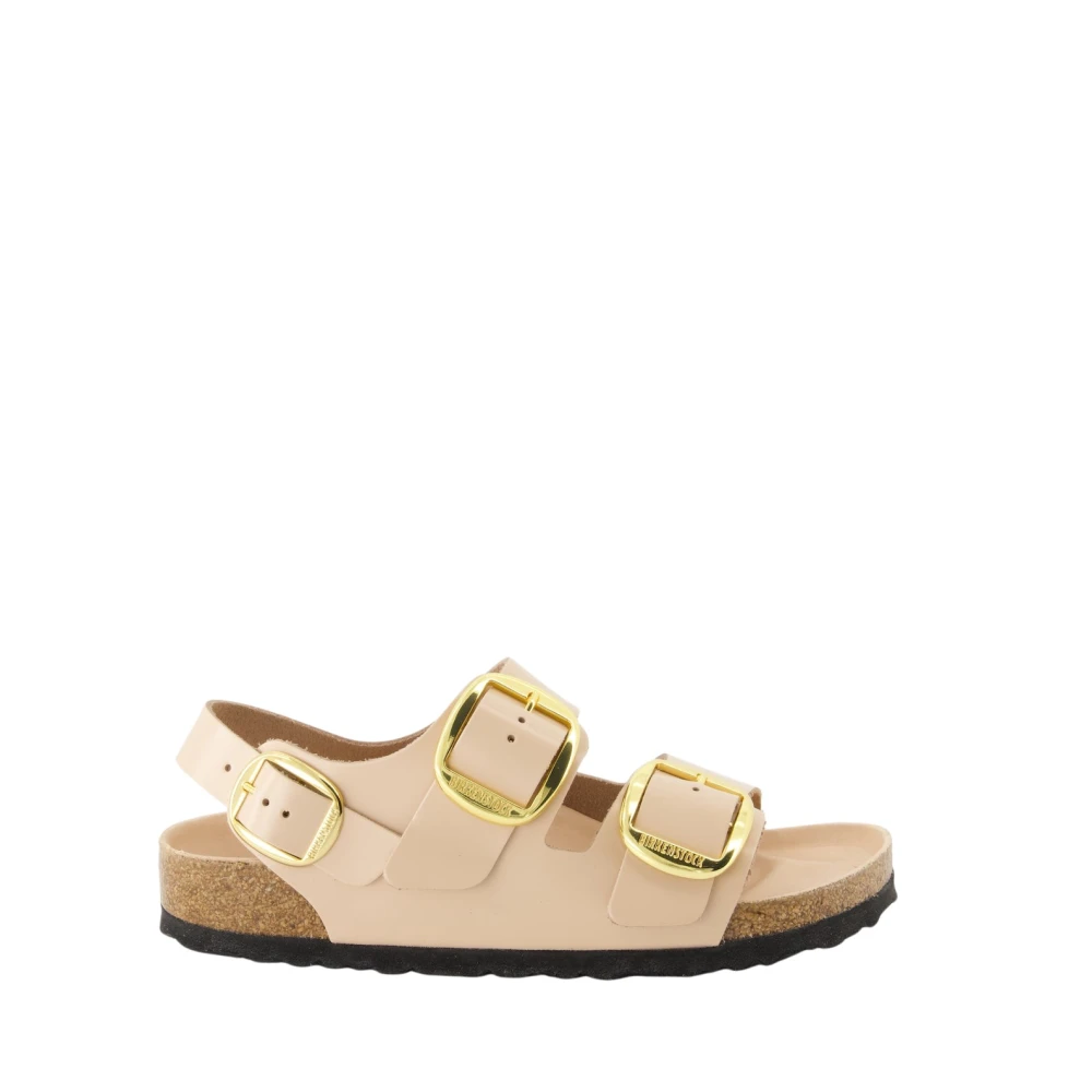 Birkenstock Women's Beige Sliders, 5 Uk, Big Buckle Sandals For