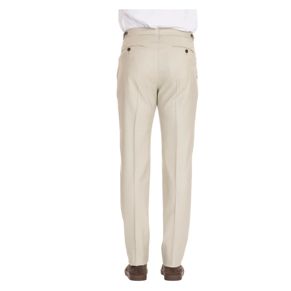 PT Torino Gentleman Fit Wol-Zijde-Linnen Broek Beige Heren