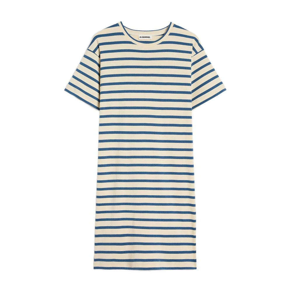 Jil Sander Women's Black Short Dresses, M, Cotton Crew-Neck Dress