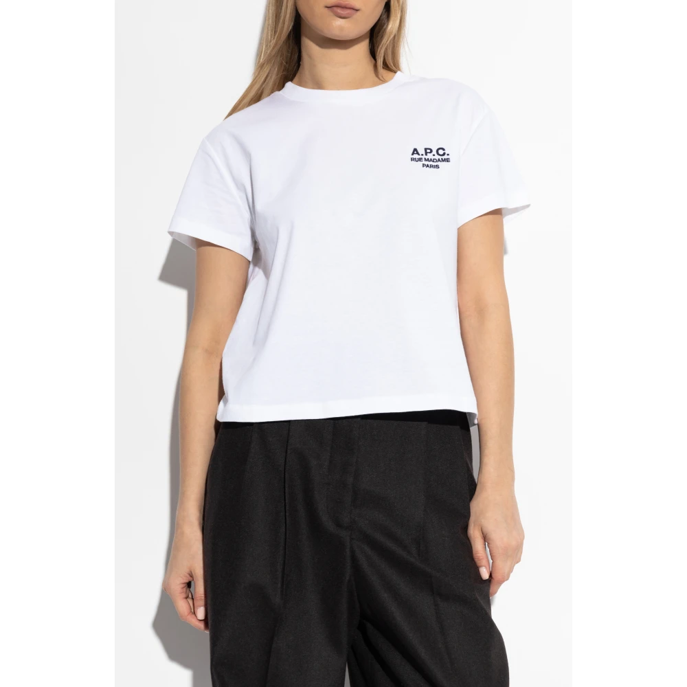 A.p.c. T-shirt met logo White Dames