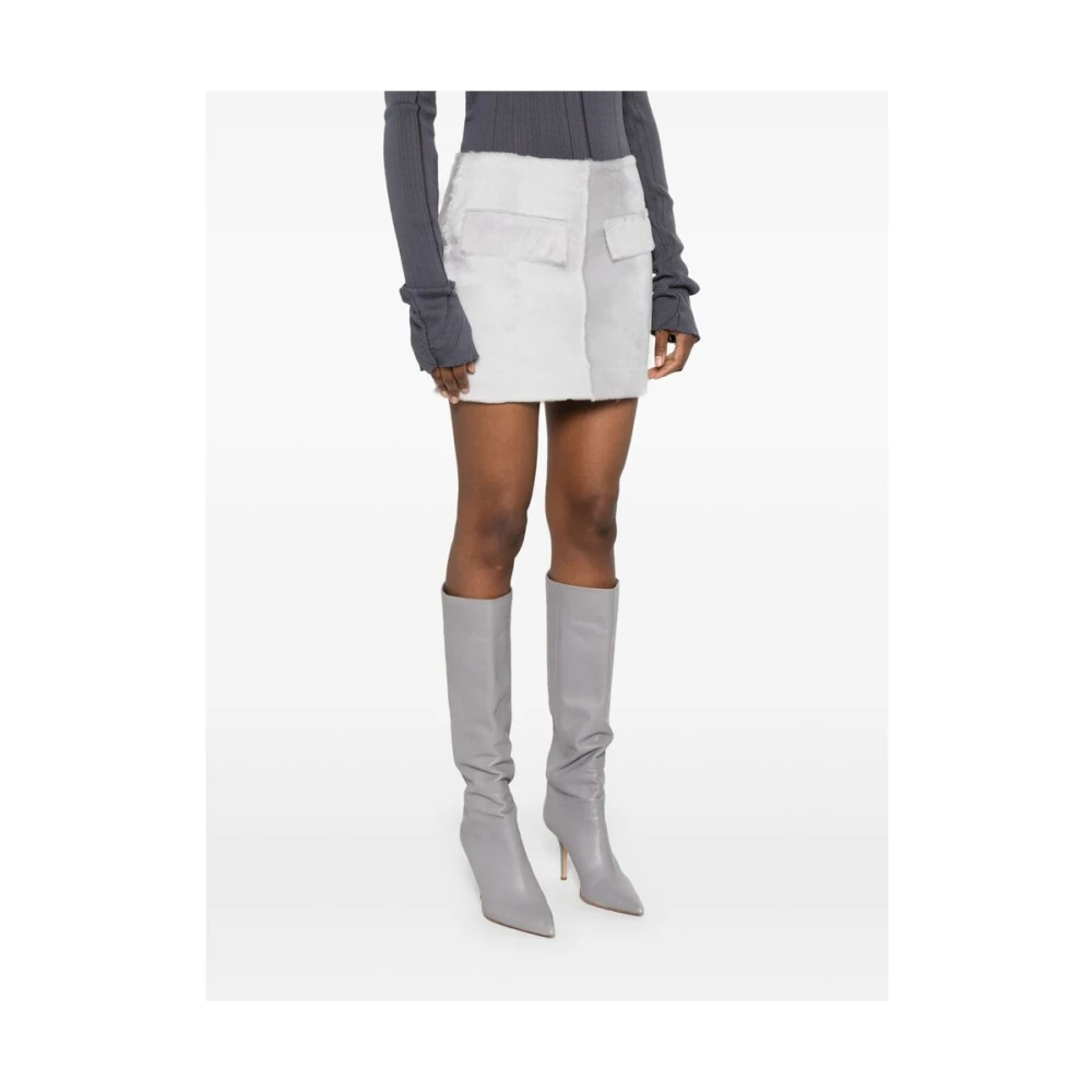 Remain Birger Christensen Lichtgrijze Shearling Rok Gray Dames