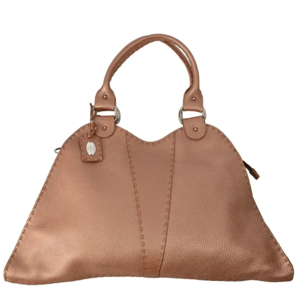 Fendi Vintage Pre-owned Leather shoulder-bags Pink Dames