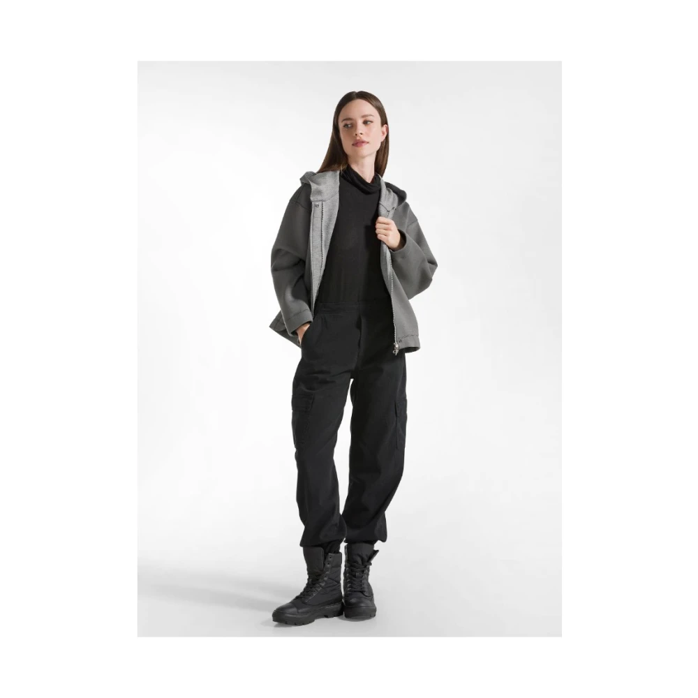 Deha Zwarte Stretch Katoenen Broek Black Dames