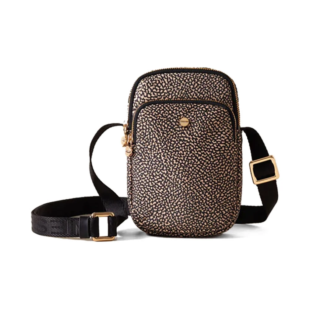 Borbonese Women's Brown Mini Crossbody Bag With Op Print - Cross Body Bags - One Size - Bags