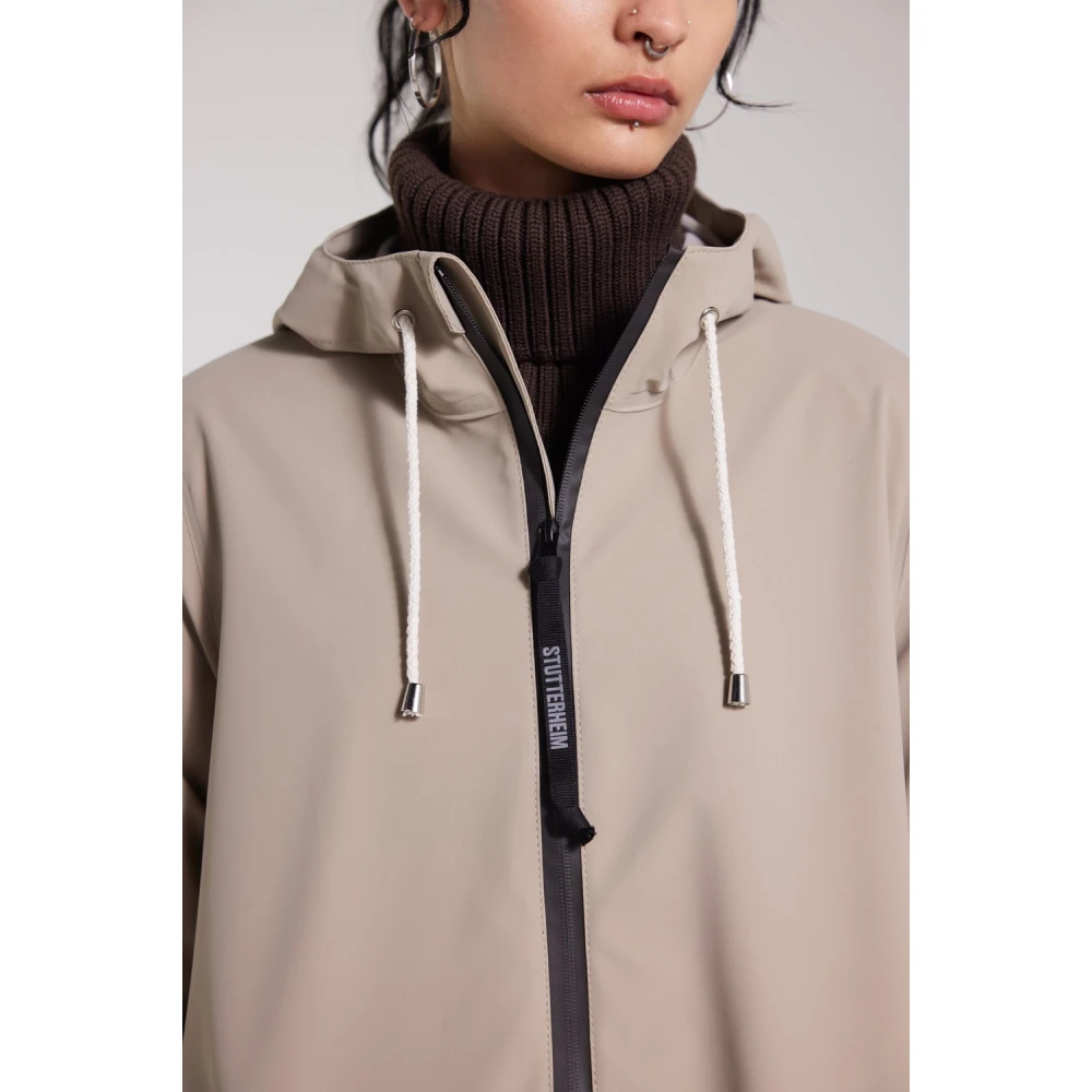 Stutterheim Lichtgewicht Matte Rits Regenjas Beige Dames