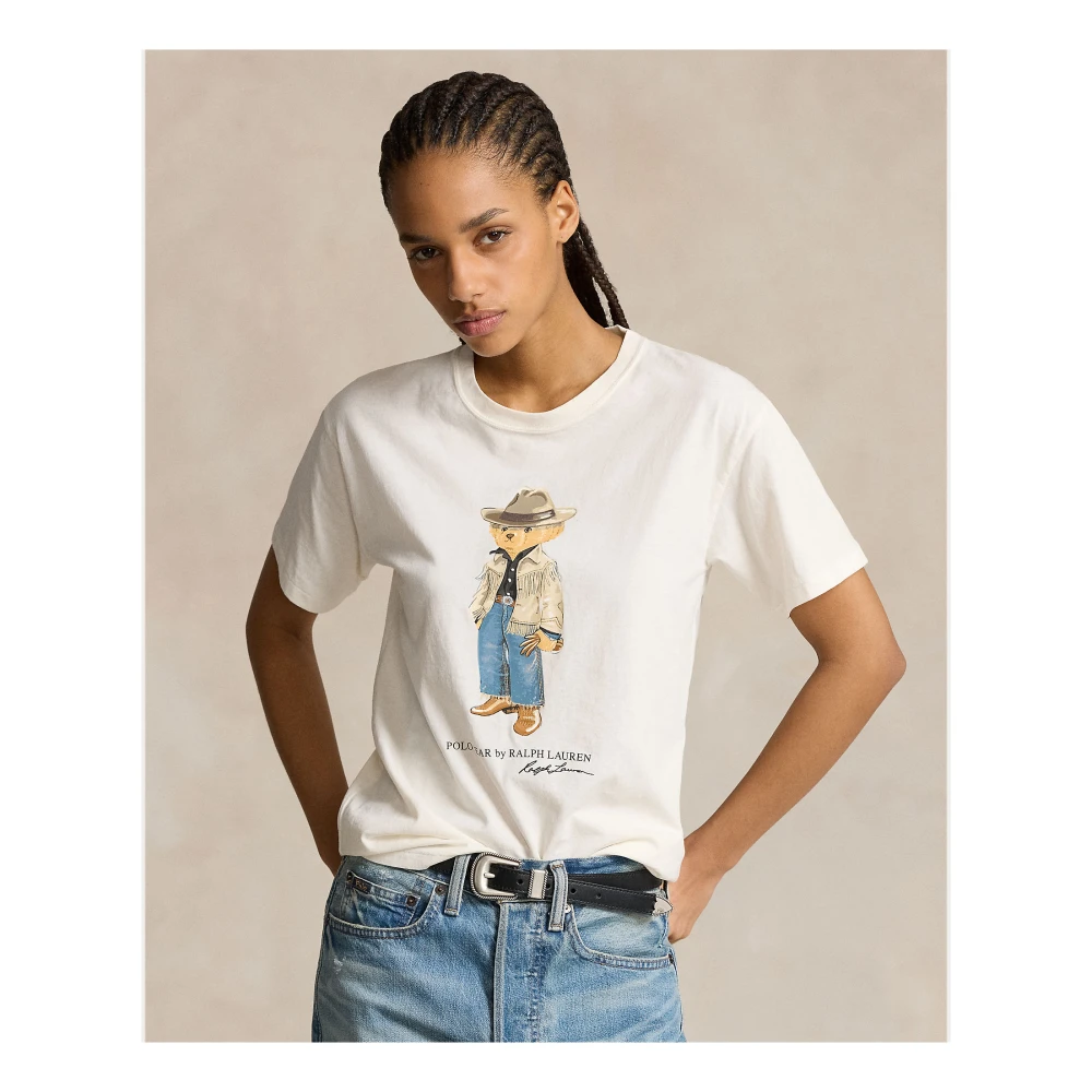 Polo Ralph Lauren Westernwear Polo Bear Tee T-Shirt White Dames