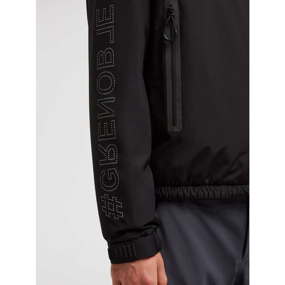 Moncler Outdoor Zwarte Jas Waterdicht Met Capuchon Black Heren