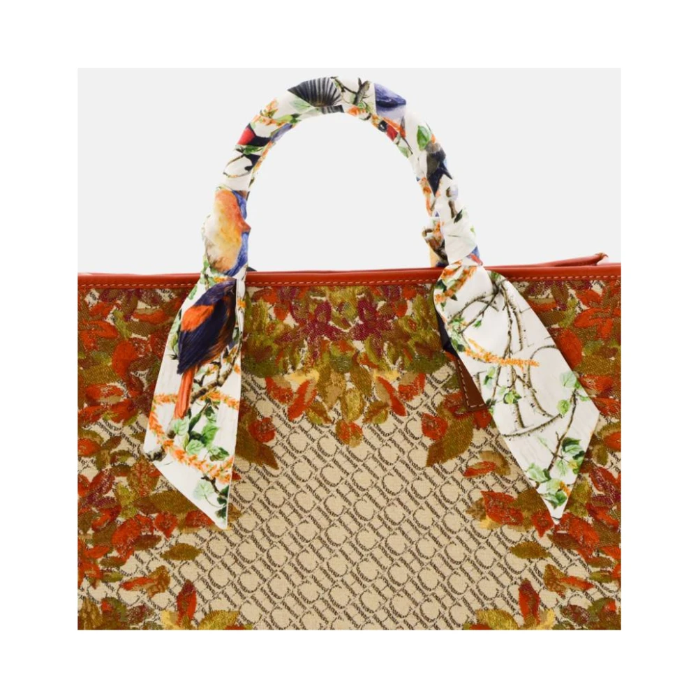 Carolina Herrera Chic Shopping Tas met Central Park Canvas en Suède Zijkanten Multicolor Dames