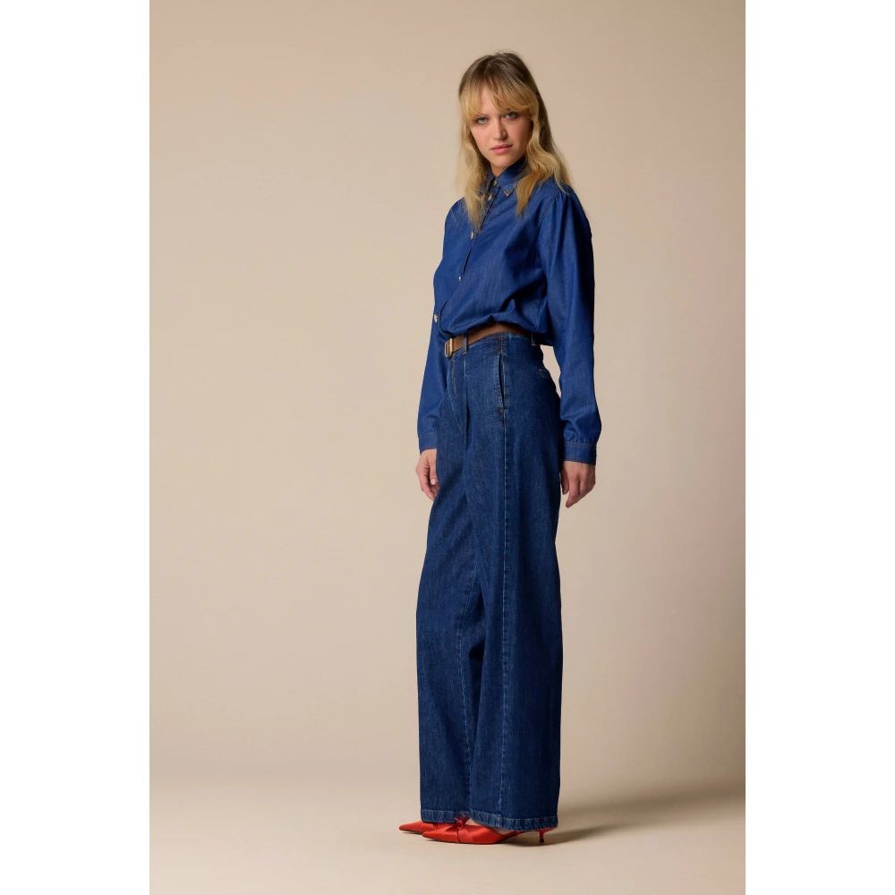 Kocca Stijlvolle Wide Jeans voor Vrouwen Blue Dames