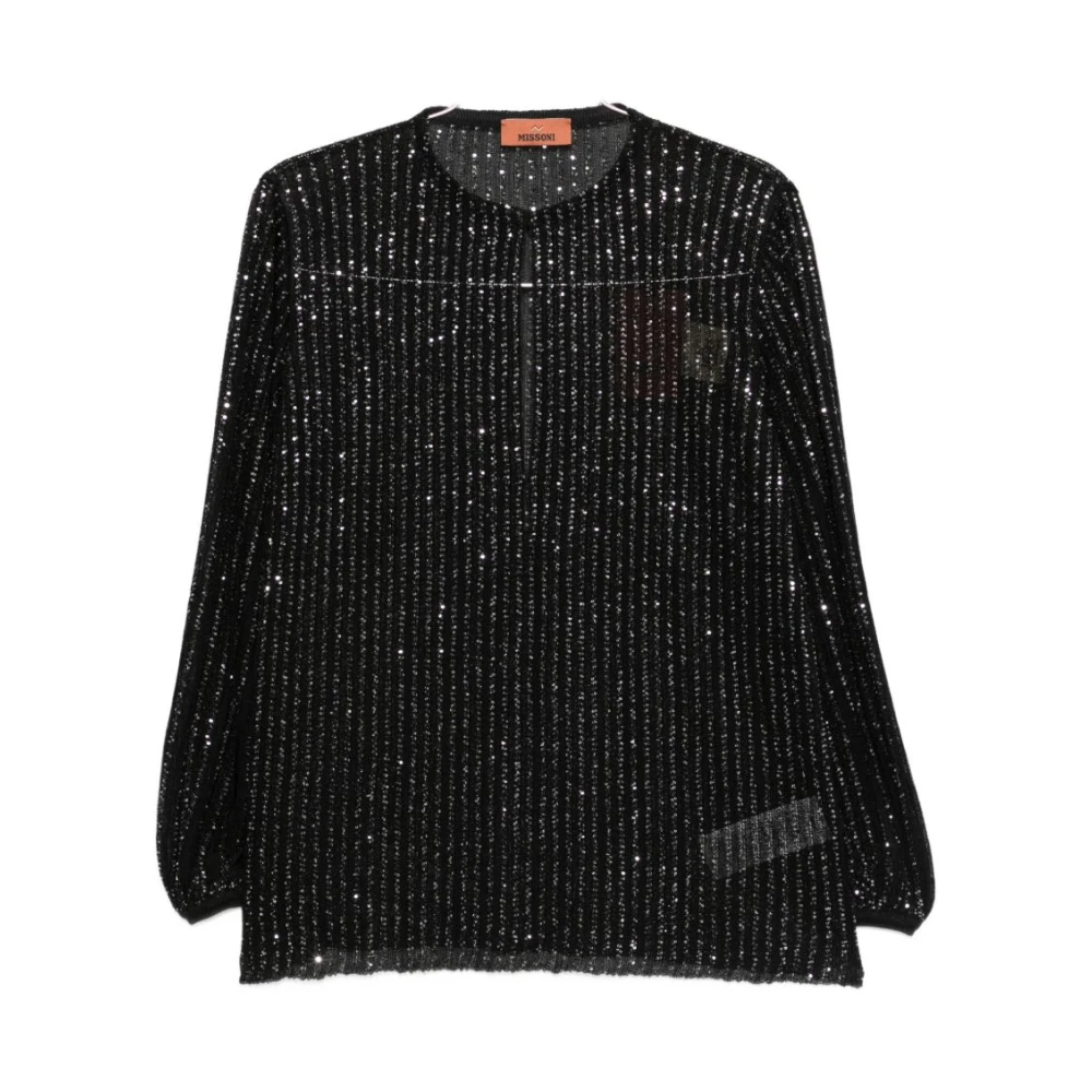 Missoni Women's Black Ribbed Lamé Blouse - Blouses - Xs - Blouses & Shirts