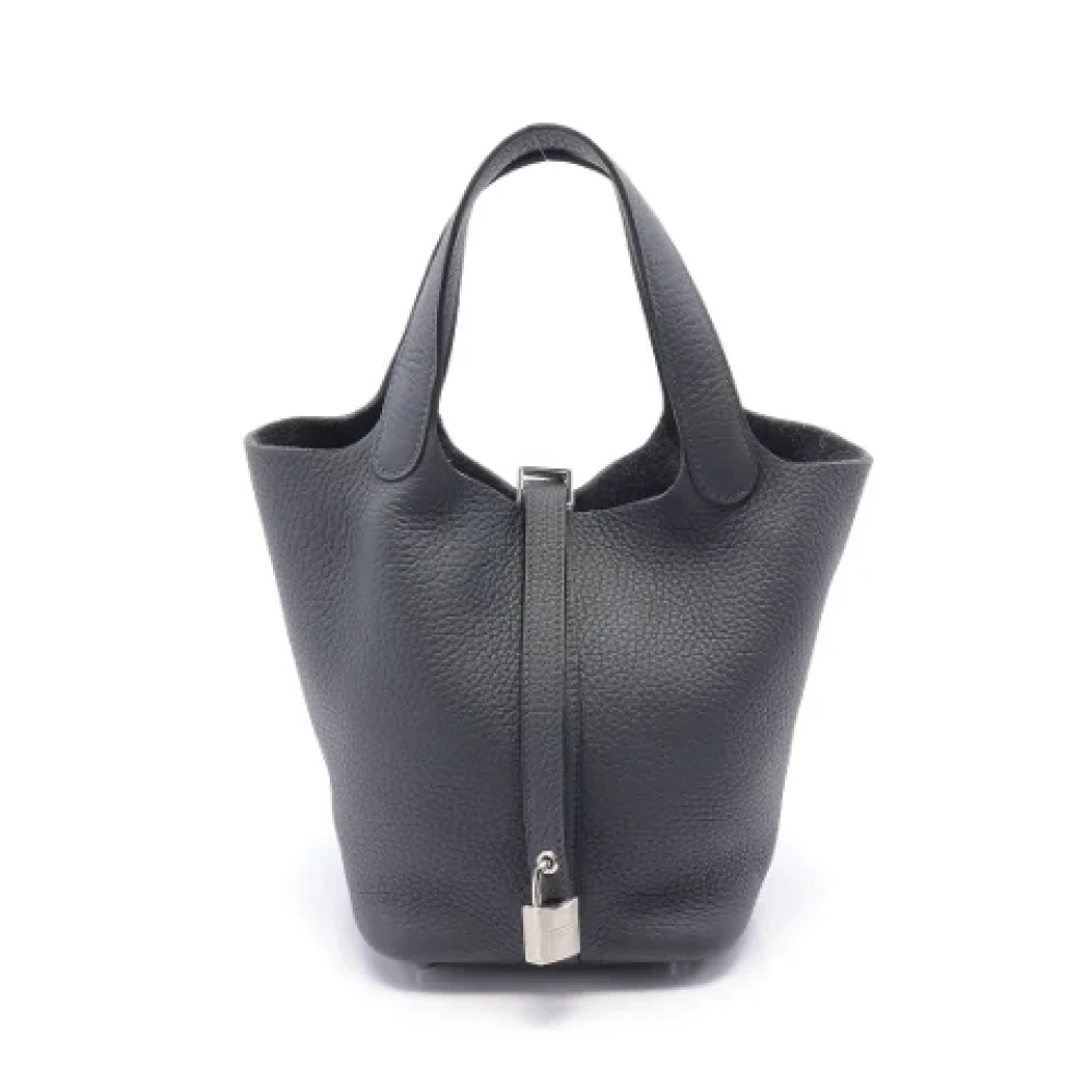 Hermès Vintage Pre-owned Leather shoulder-bags Gray Dames