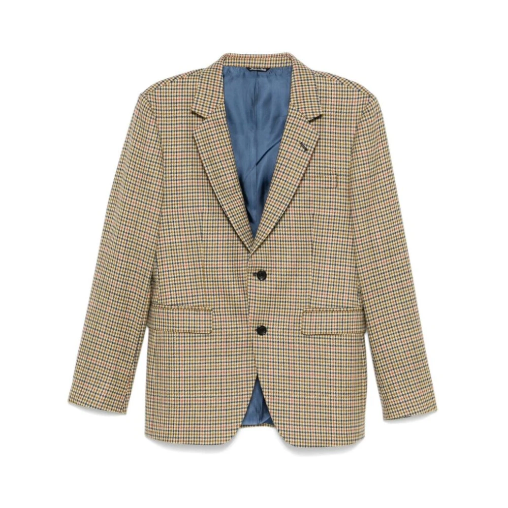 Reveres 1949 Wollen Houndstooth Jas Beige Heren
