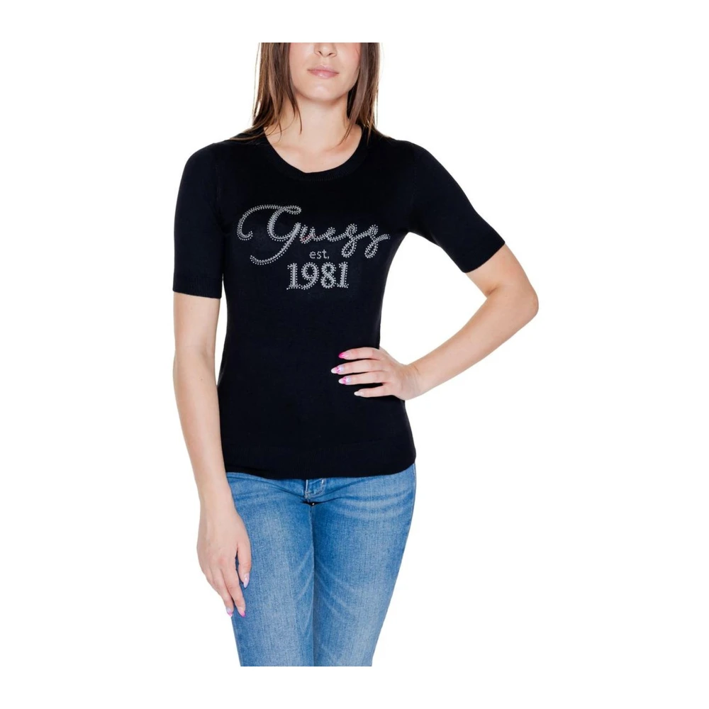 Guess Viscose Blend Tops & T-Shirt Black Dames