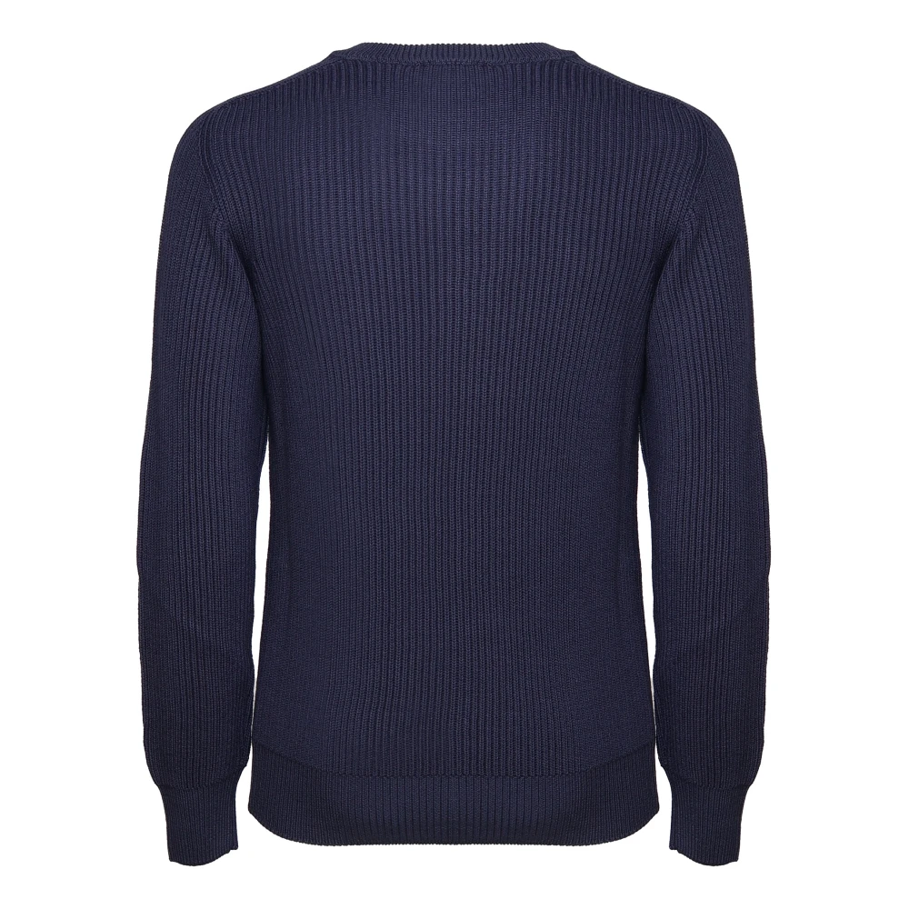 K-way Blauwe wollen trui met ronde kraag Blue Heren