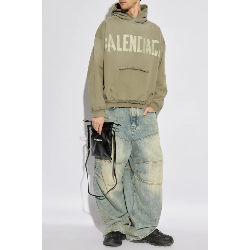 Balenciaga Sweatshirt met Vintage Effect Green Heren