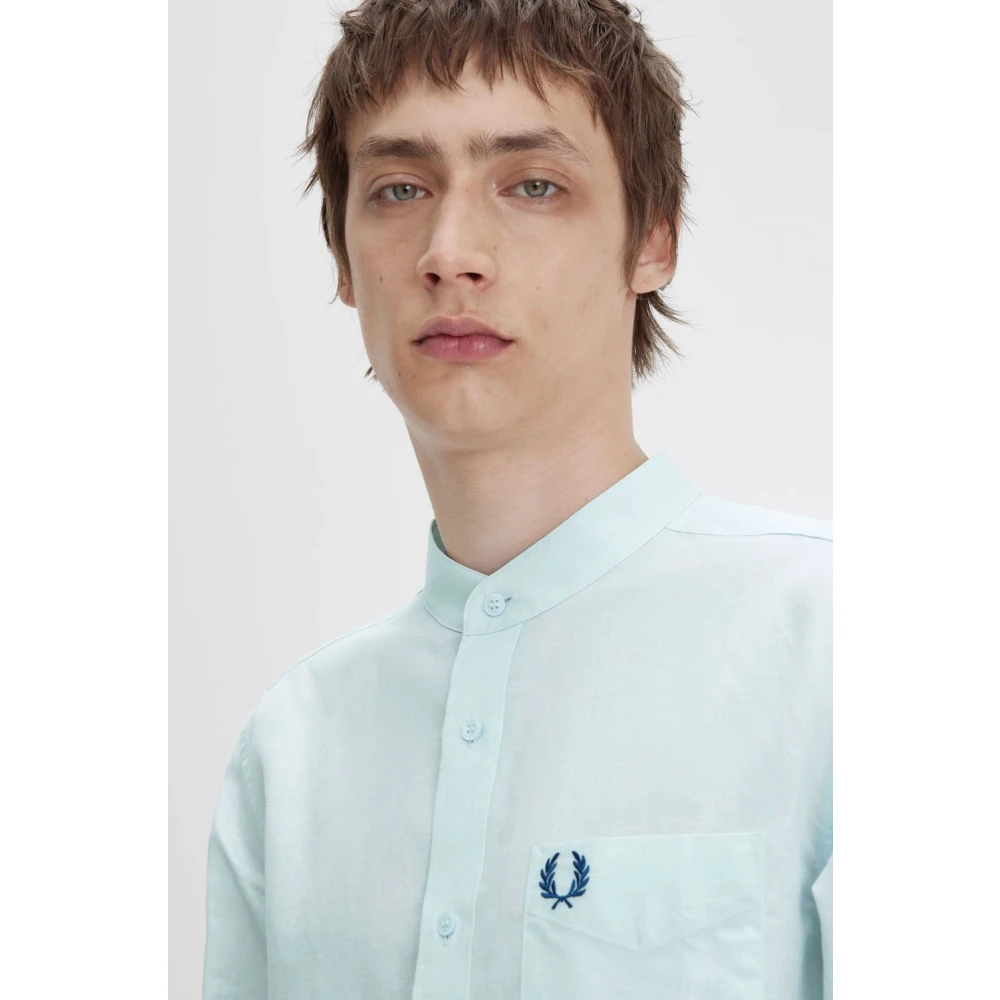 Fred Perry Casual Shirts Blue Heren