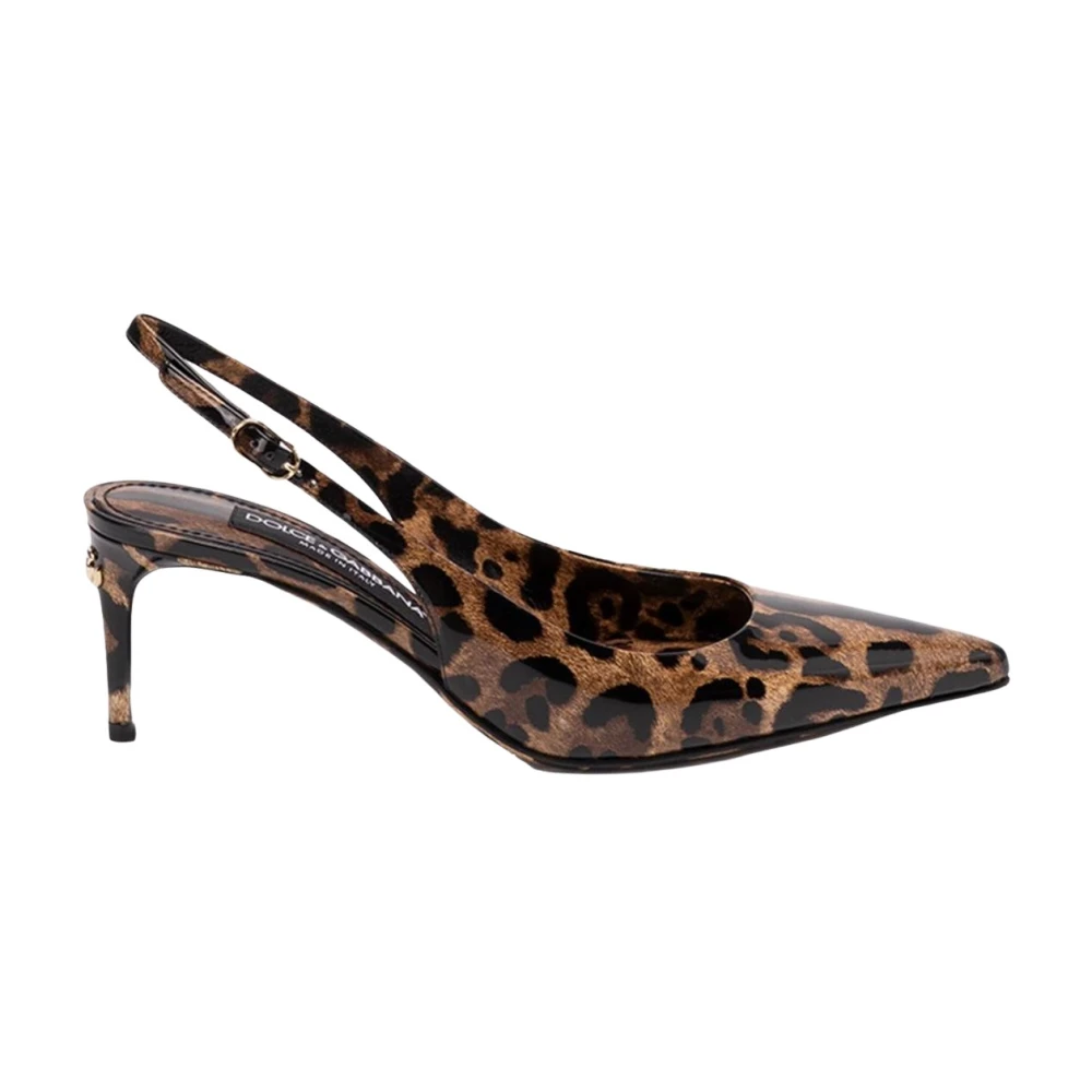 Dolce & Gabbana Women's Multicolor Leopard Print Slingback Pumps