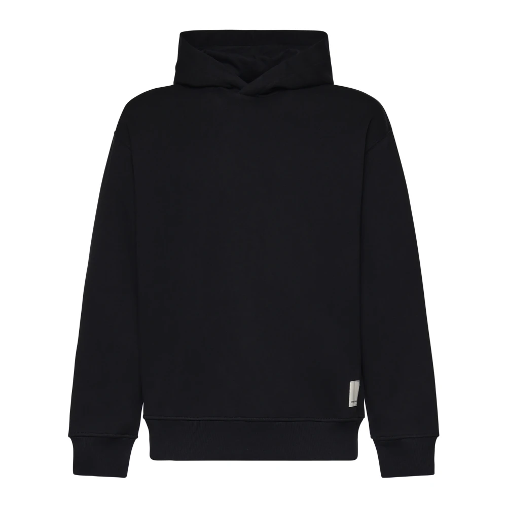 Emporio Armani Herr Svart Sweatshirts & Hoodies L, Bomull, Cotton Hoodie