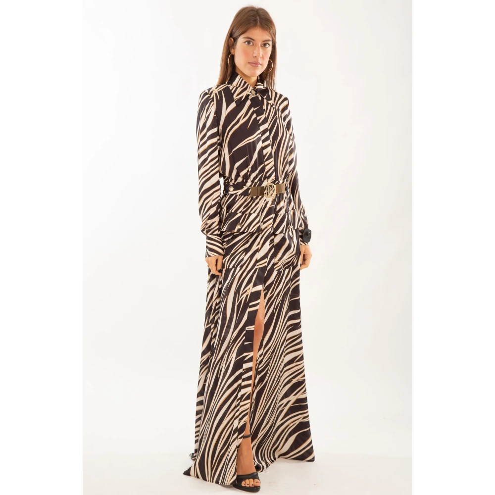 Babylon Animalier Side Split Dress in Multicolor Dames