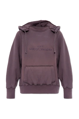 Hoodie med omvänd logga och huva