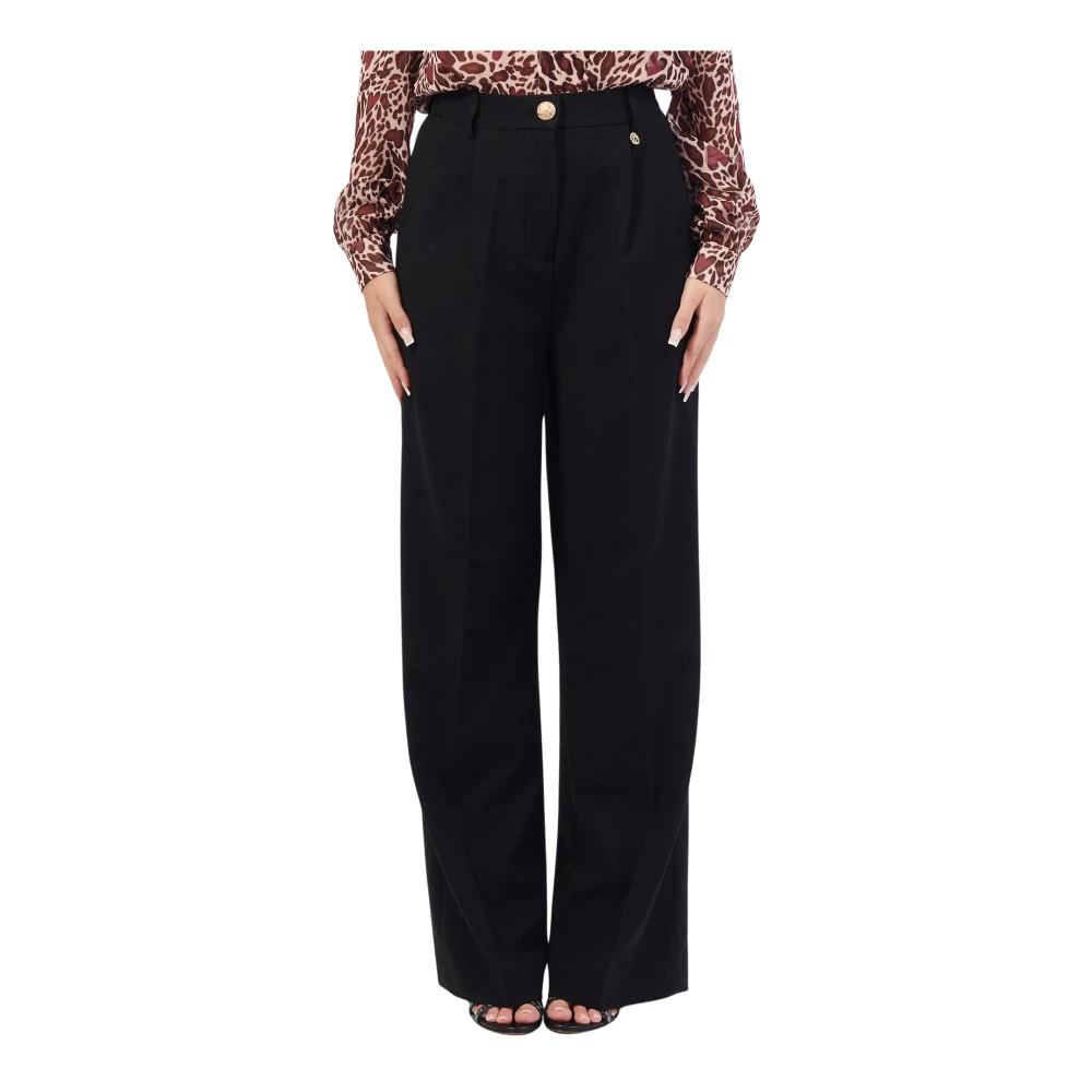 YES ZEE Zwarte Chino met Elastische Taille Black Dames