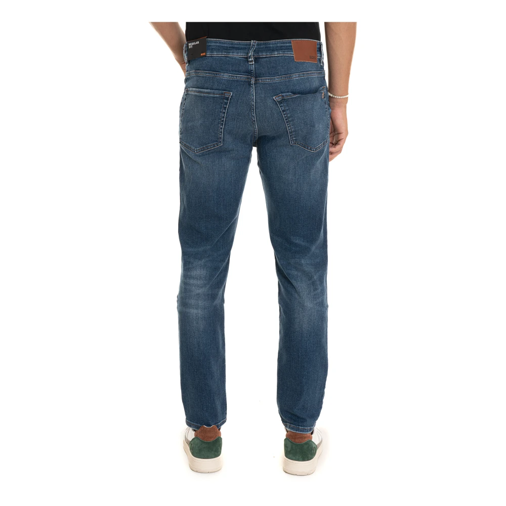 Boss 5-pocket jeans met rechte pijpen Blue Heren