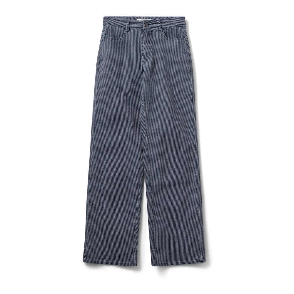 Sofie Schnoor Blue Wide Trousers, Female, Xs, Navy Striped Wide Leg Trousers