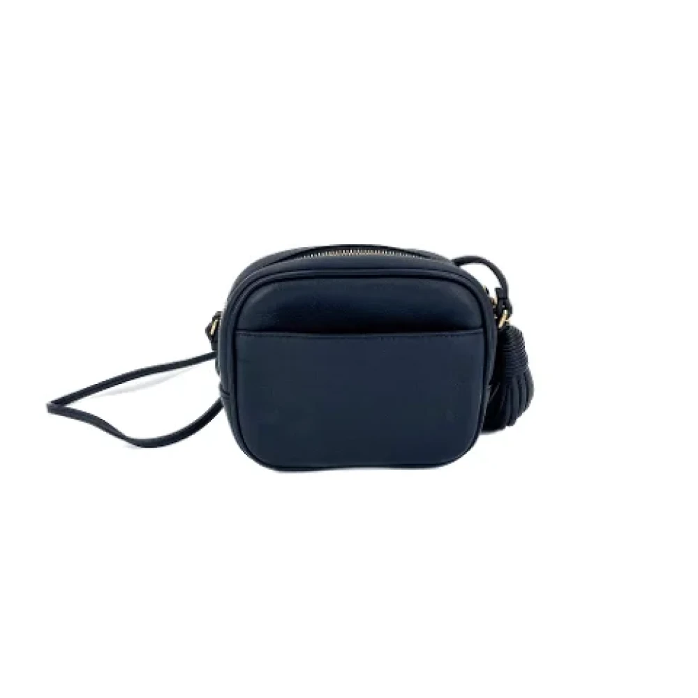Yves Saint Laurent Vintage Pre-owned Leather shoulder-bags Blue Dames