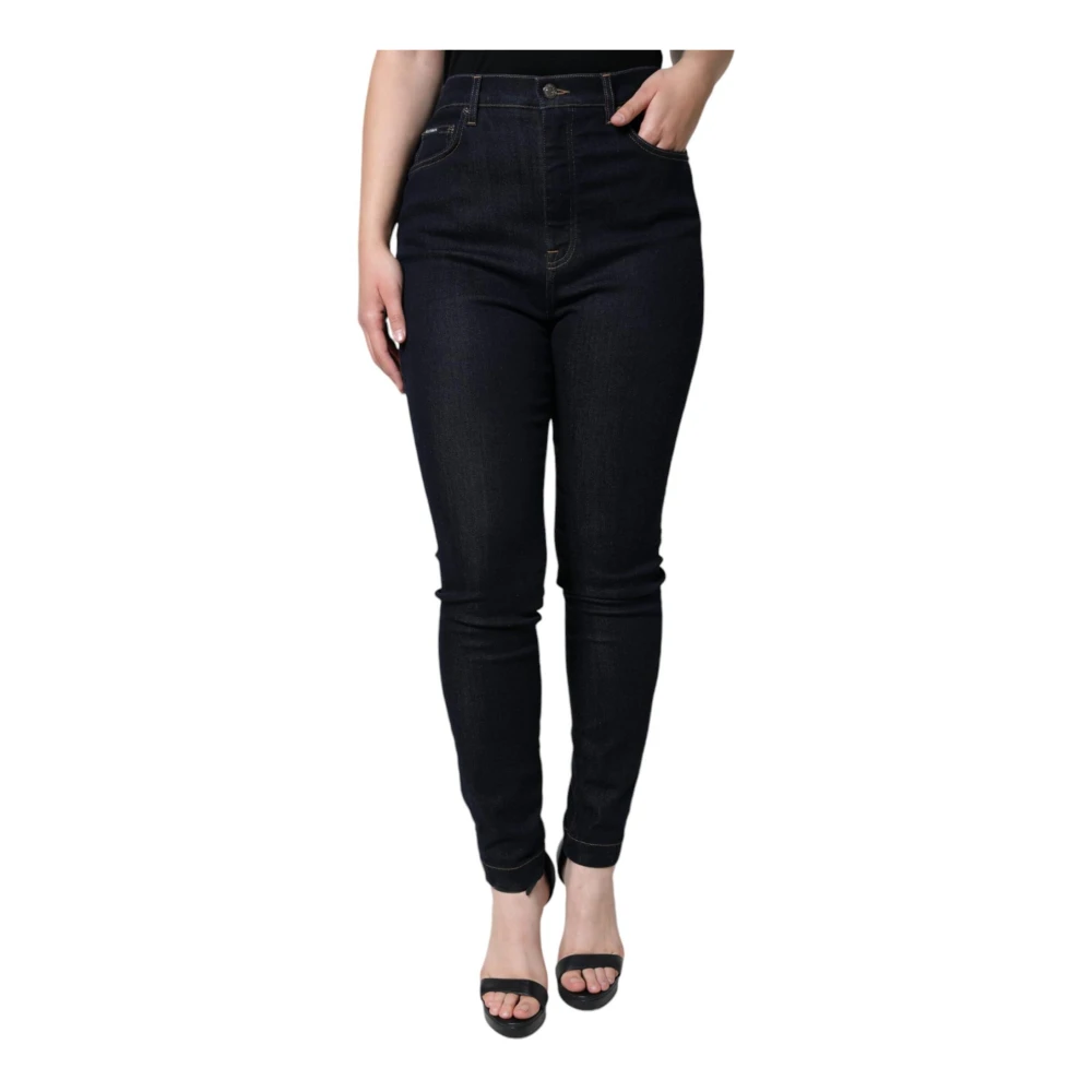 Dolce & Gabbana Black High Waist Skinny Denim Jeans - Female - Skinny Fit Jeans - Black - Xs - Jeans