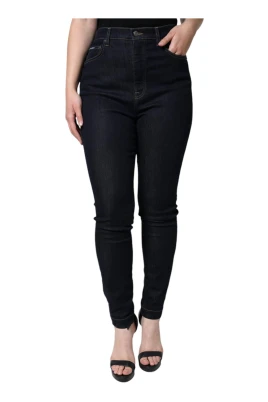 Svart High Waist Skinny Denim Jeans
