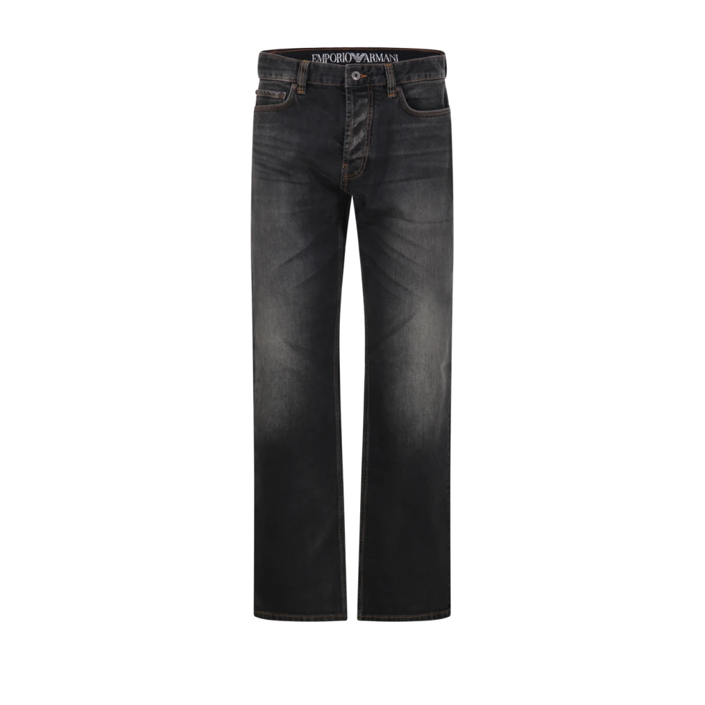 Emporio Armani , Straight Fit Jeans, Male, Gray, W33, 5 Pockets Pant