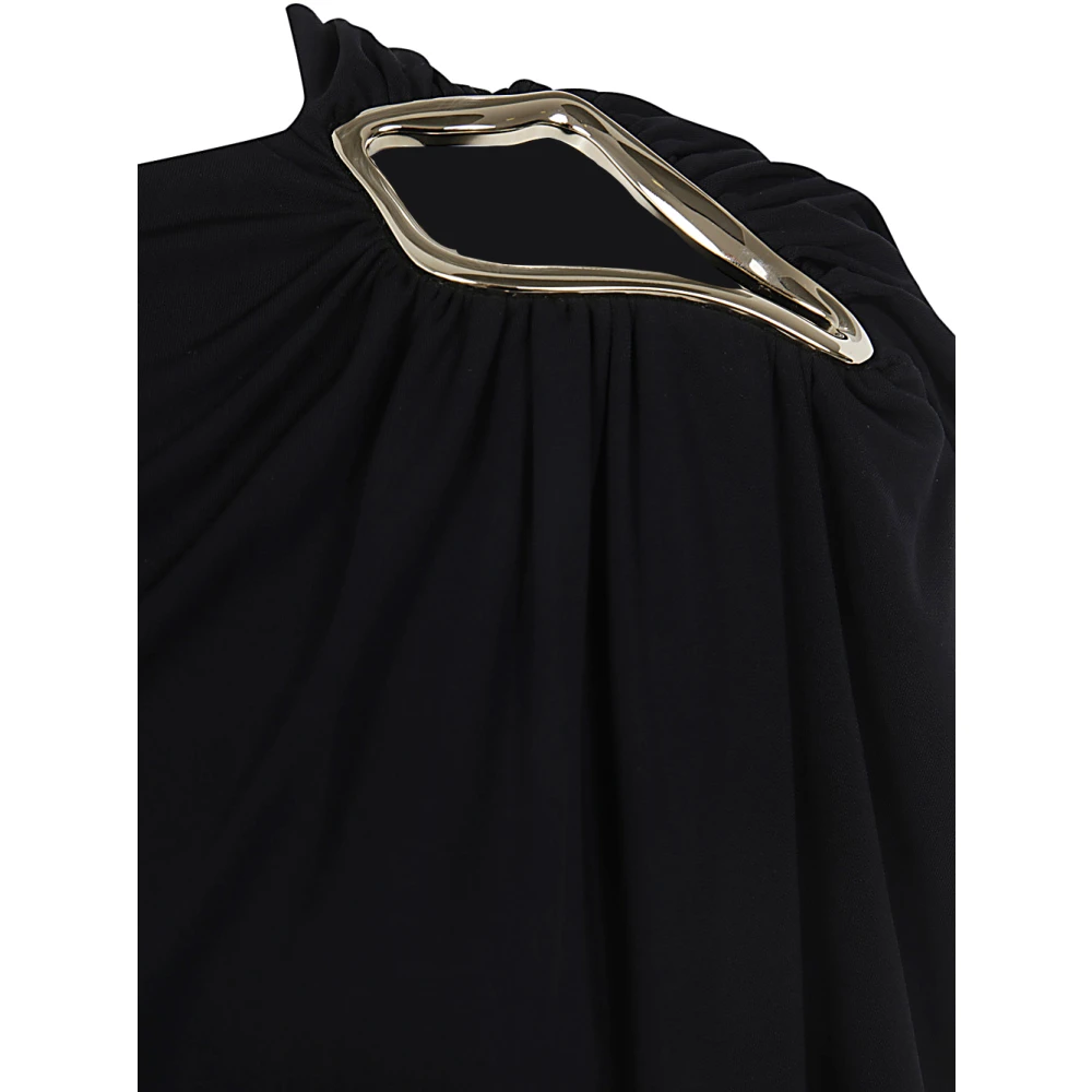 Lanvin Zwarte Eyelet Jurk Black Dames