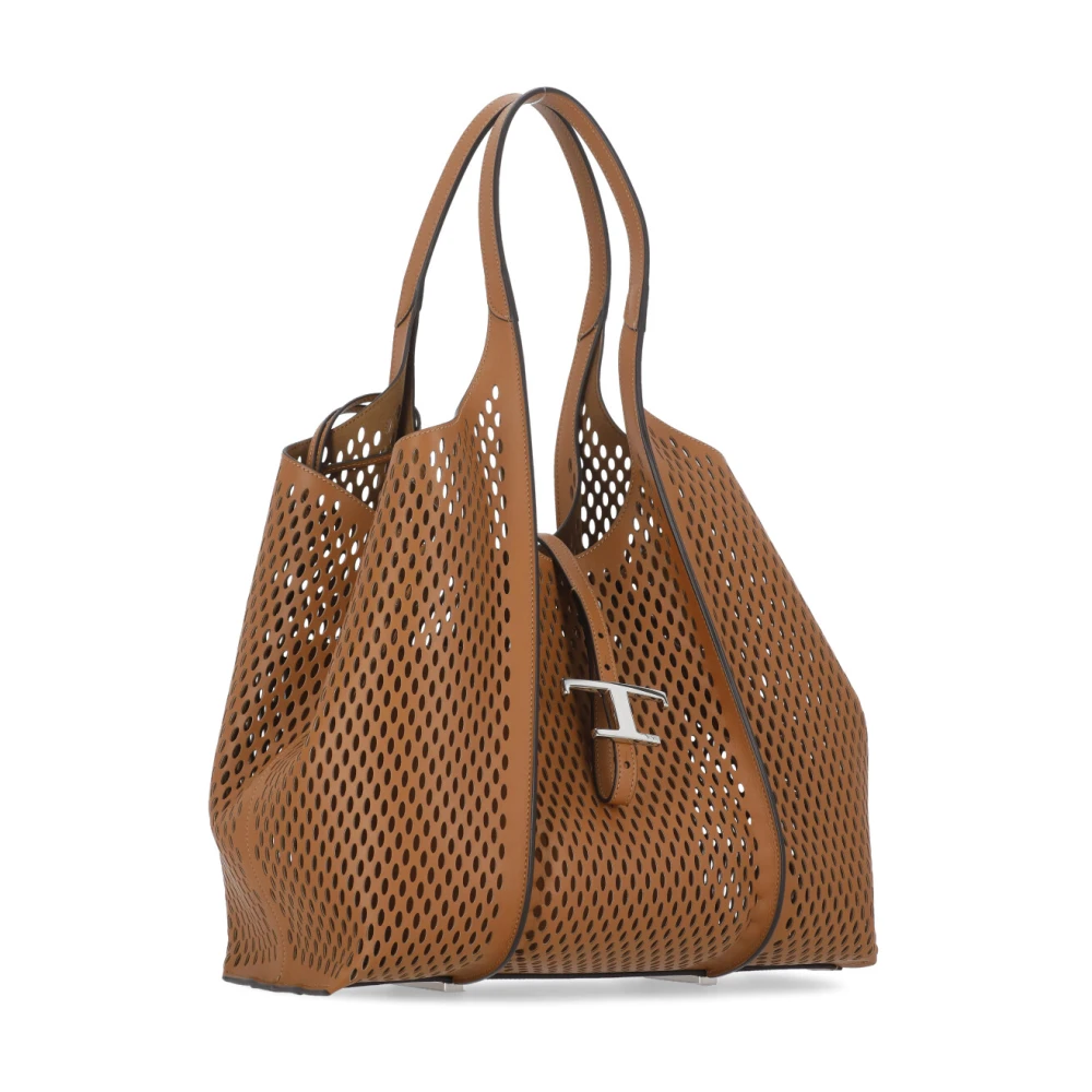 TOD'S Bruine leren winkeltas met Pochette Brown Dames
