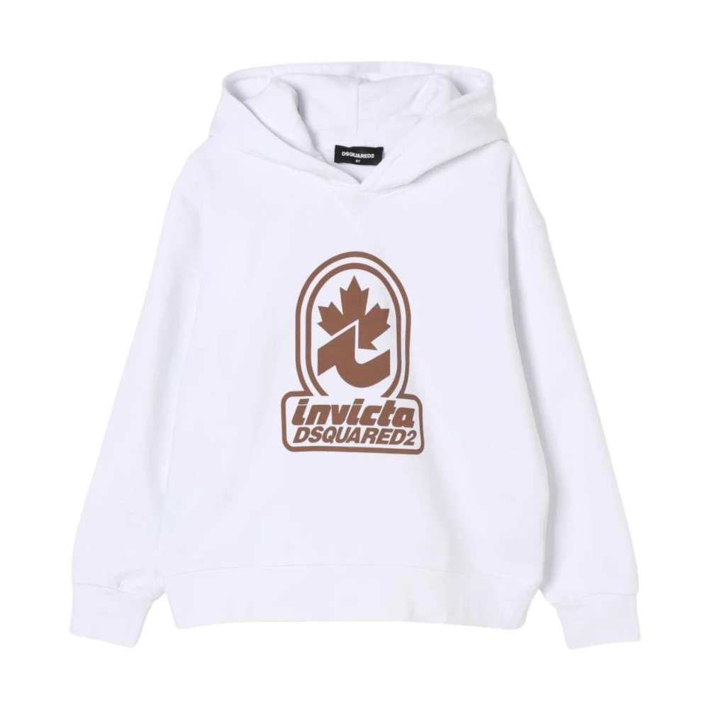 Dsquared2 Unisex Kids White Logo Hoodie For Kids Size 16 Y