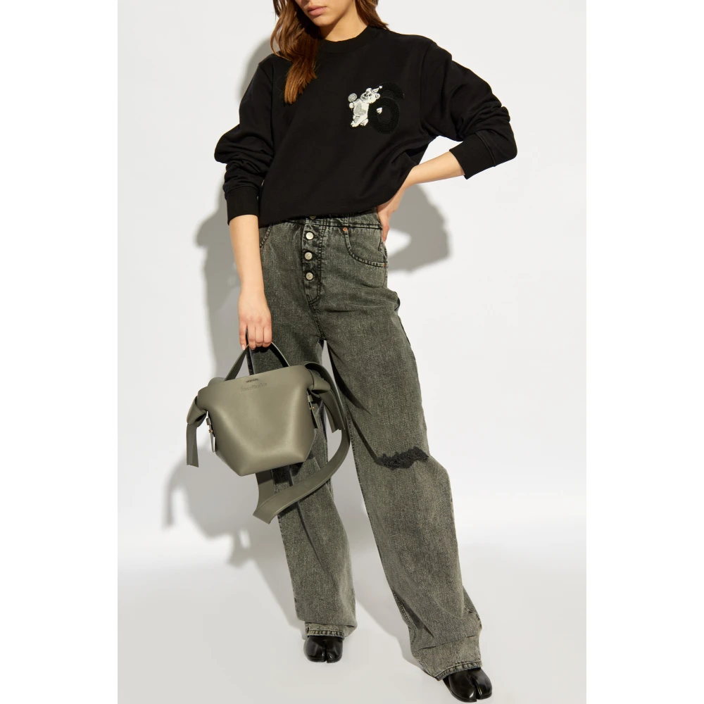 MM6 Maison Margiela Sweatshirt met Patch Black Dames