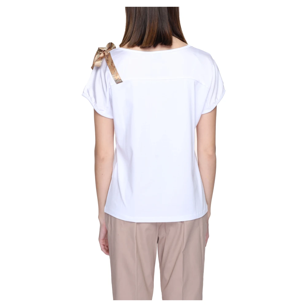 Alviero Martini 1a Classe Witte Katoenen Korte Mouw T-Shirt Vrouwen White Dames
