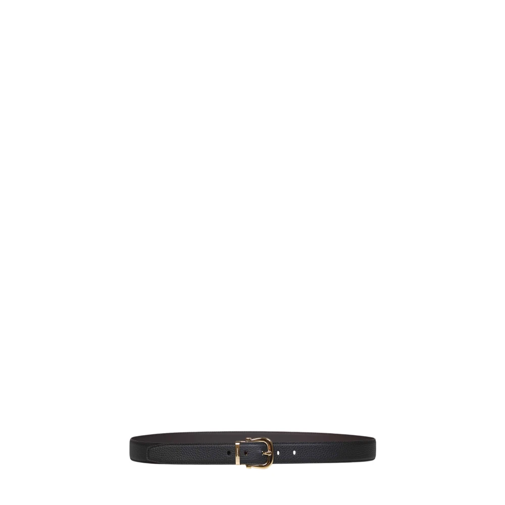Ferragamo Mannelijk Zwart Accessoires Heren, 110 Cm, Leer, Gancini Riem, Omkeerbaar En Verstelbaar