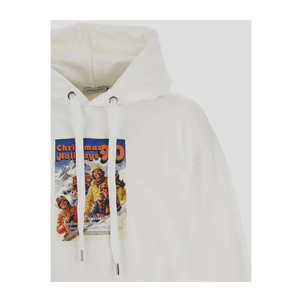 Family First Gezellige Katoenen Sweatshirt voor vakanties White Heren