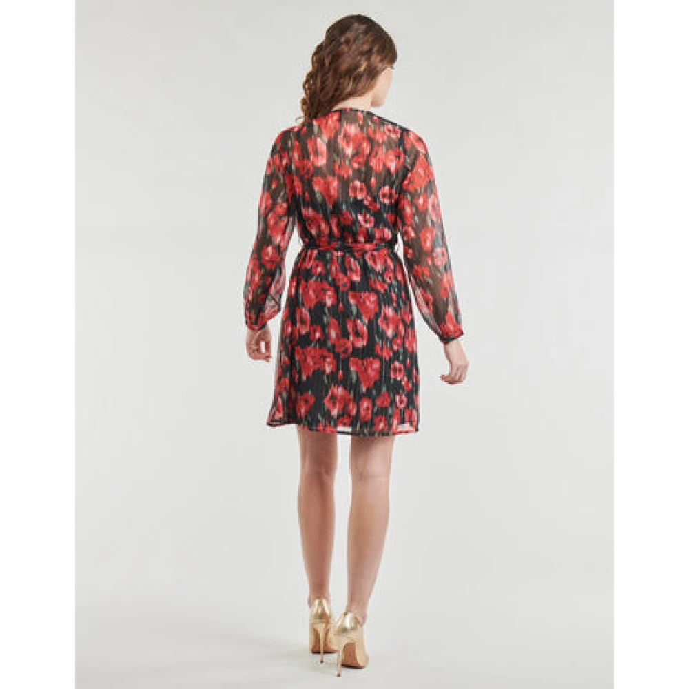 Only Rode Korte Jurk met Lurex Details Multicolor Dames