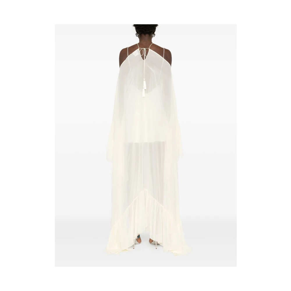 Taller Marmo Beige Batwing Style Jurk met Gerimpeld Detail Beige Dames