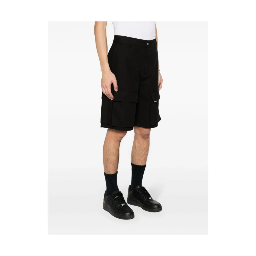 Represent Zwarte Katoenen Twill Weave Shorts Black Heren