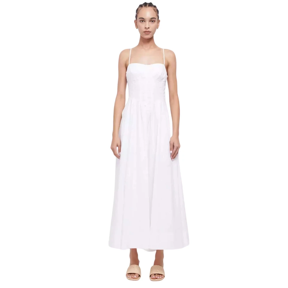 Simkhai Witte Kittiya Jurk Flared Midi Stijl White Dames