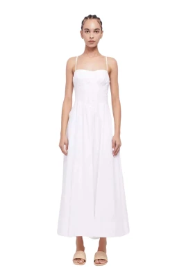 Vit Kittiya Klänning Flared Midi Stil
