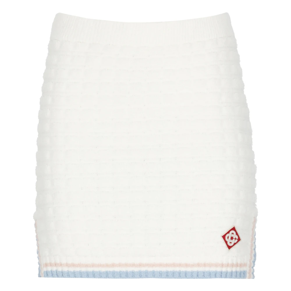 Casablanca Cotton Bouclé Mini Skirt - Female - Short Skirts - White - S - Skirts