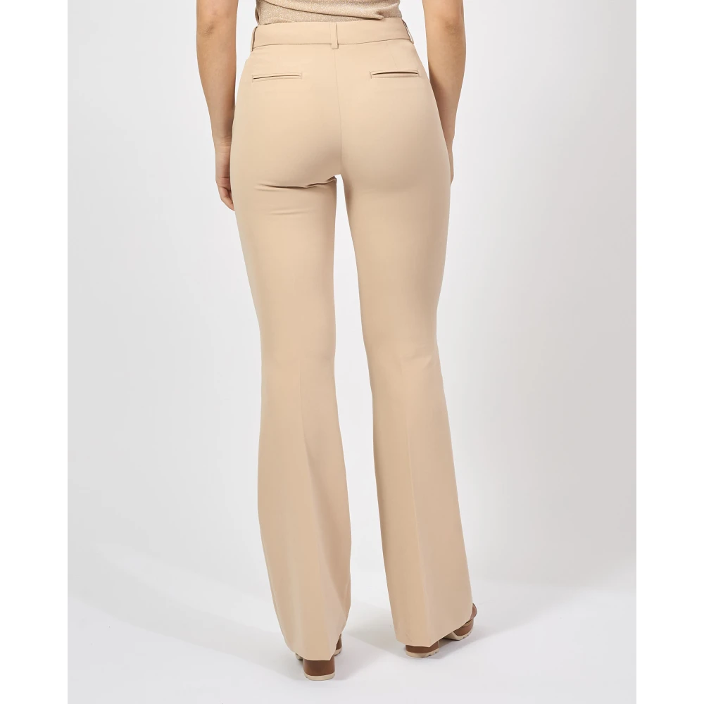 Fracomina Bruine Bootcut Broek met Franse Zakken Brown Dames