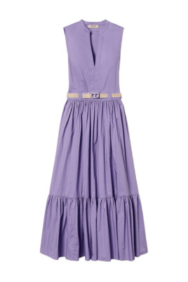 lavender-v-neck-dress